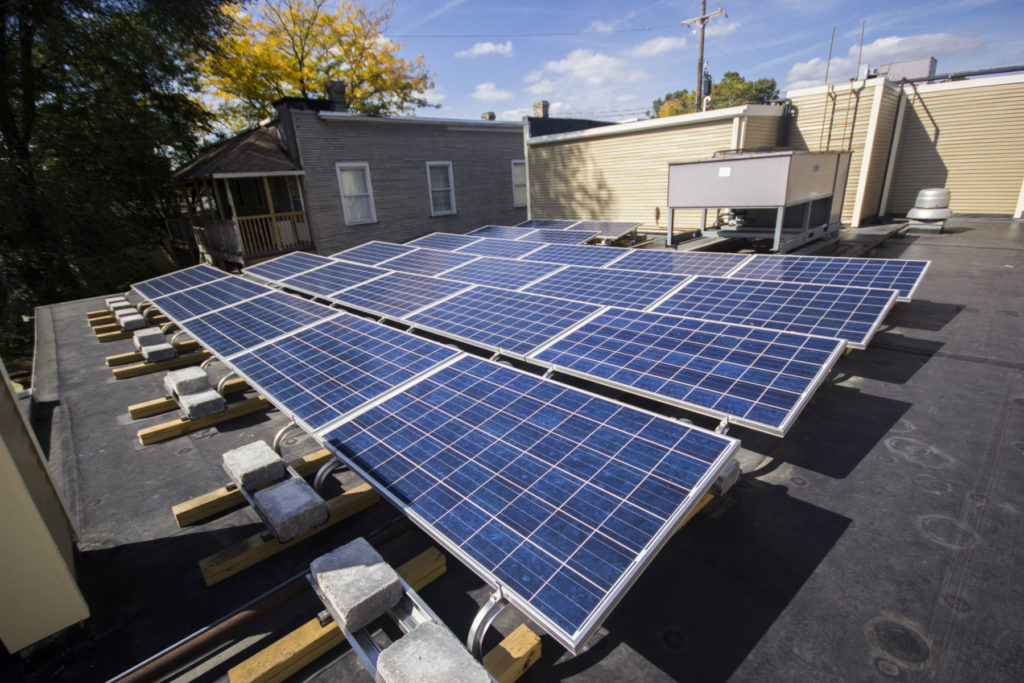 Wealthy Street Theater solar panel installation