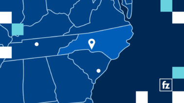 map of US highlighting Charlotte, NC