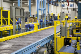 conveyor belt in manufacturing facility