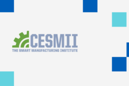 CESMII logo on a graphic background