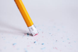 pencil erasing a page