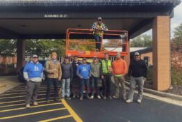 FZ apprentices putting up christmas lights