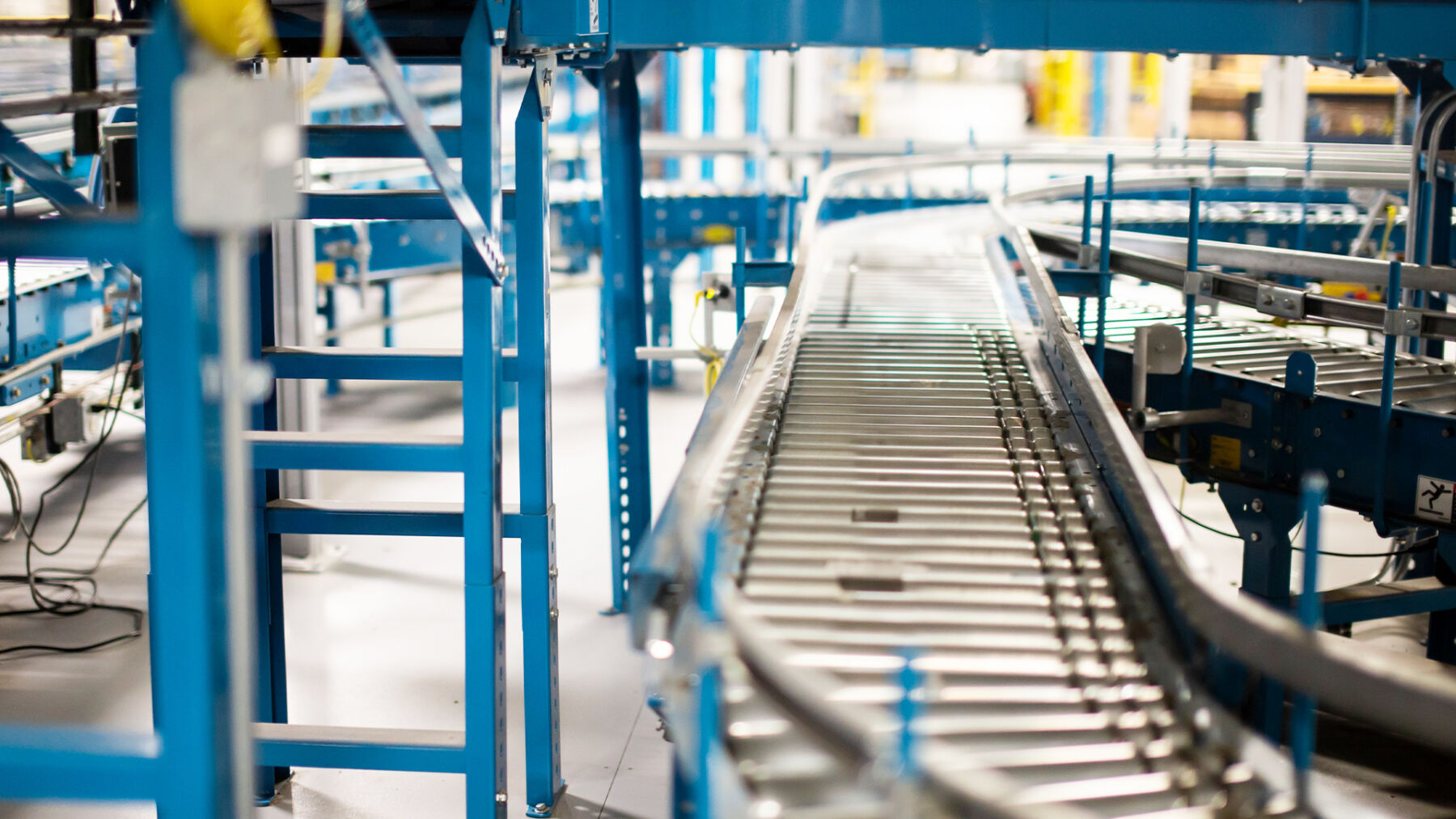 conveyor belt in a manufacturing facility