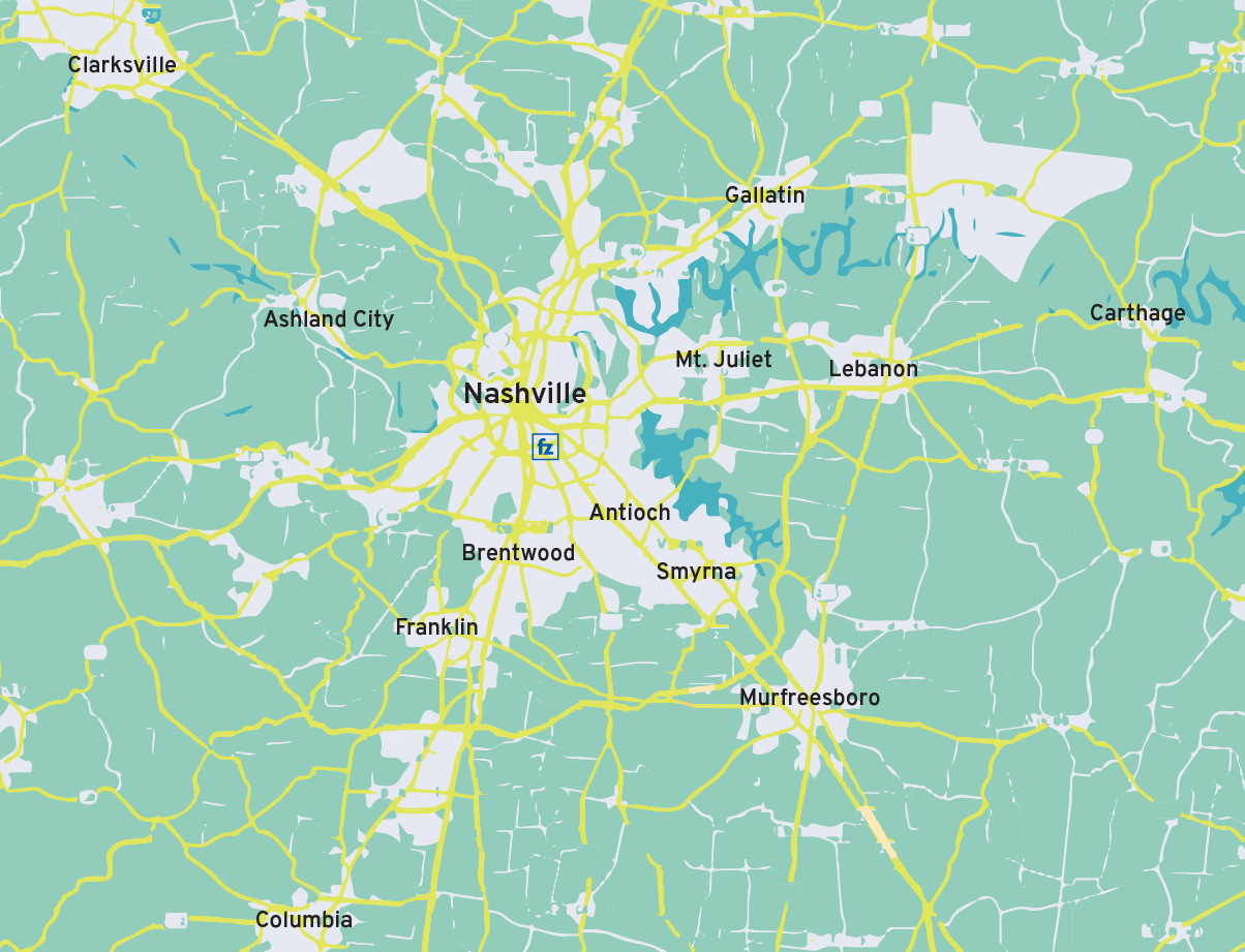 Nashville map graphic