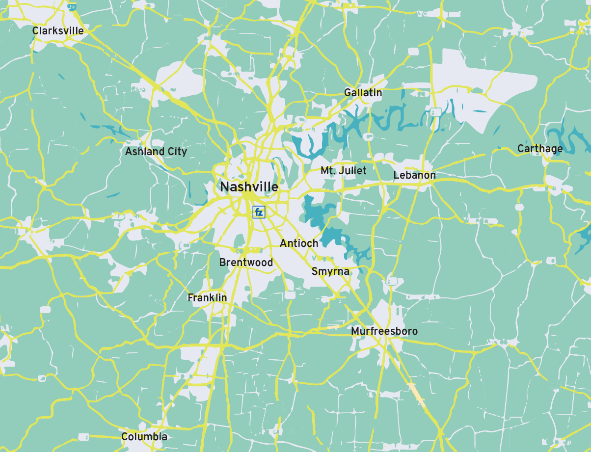 Nashville map graphic Nashville map graphic