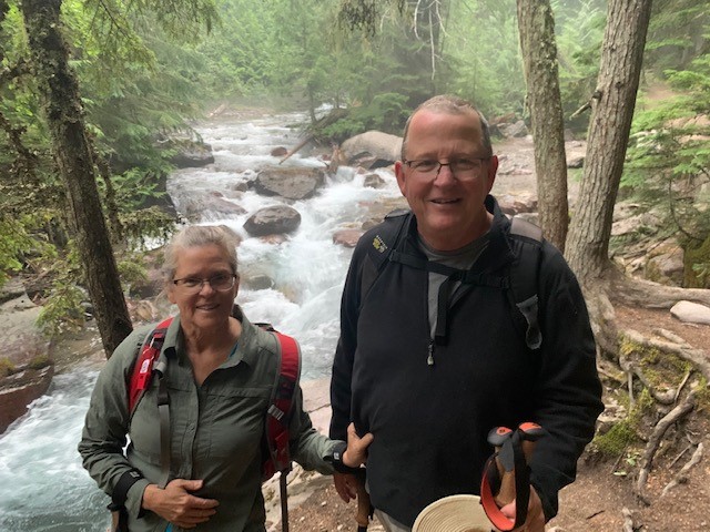 Tom Morgan and his wife out hiking