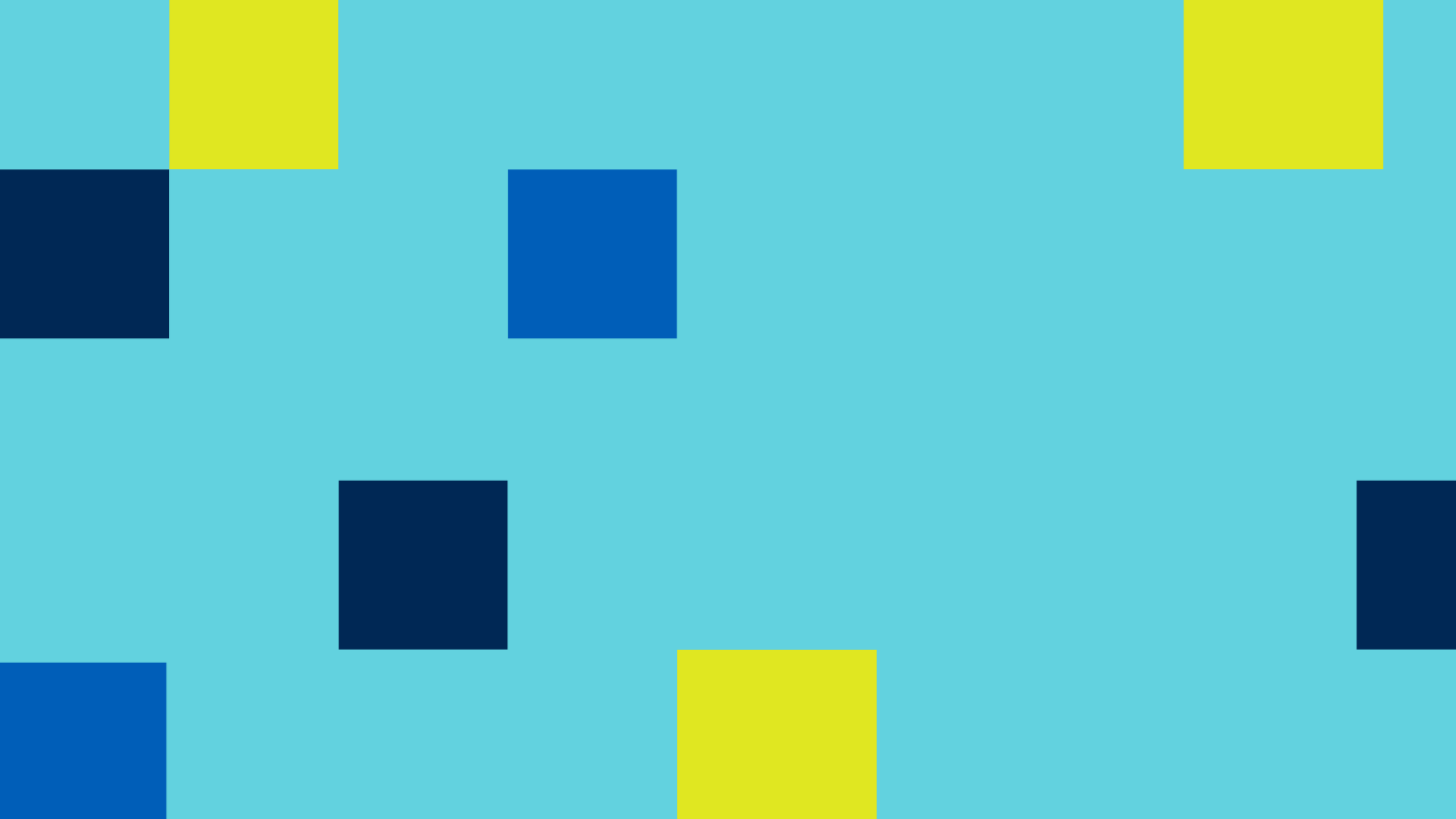 Blue, navy, and lime colored grid blocks on a teal background.