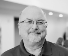 black and white headshot