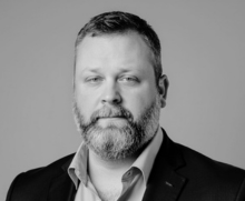 black and white headshot